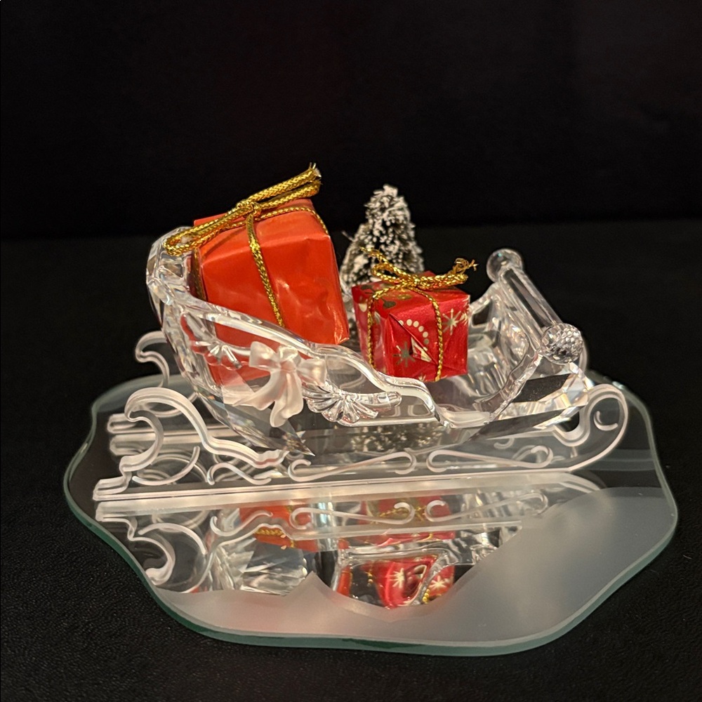 Swarovski Crystal sleigh with gift boxes
